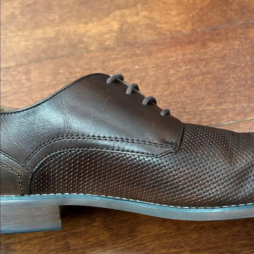 Steve Madden P. Dorian Dark Brown Men's Oxfords, Size 8.5